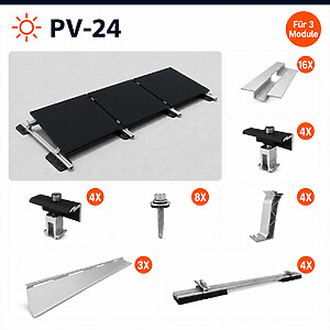 Montageset Flachdach Für 3 Module
