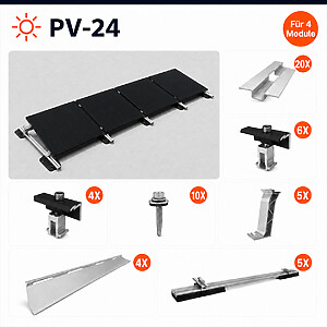 Montageset Flachdach Für 4 Module