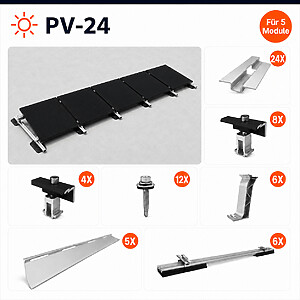 Montageset Flachdach Für 5 Module