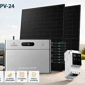 Zendure Solarflow 2400 Pro Mit 2x Pv Module Full Black + Zendure Smart Meter 3ct