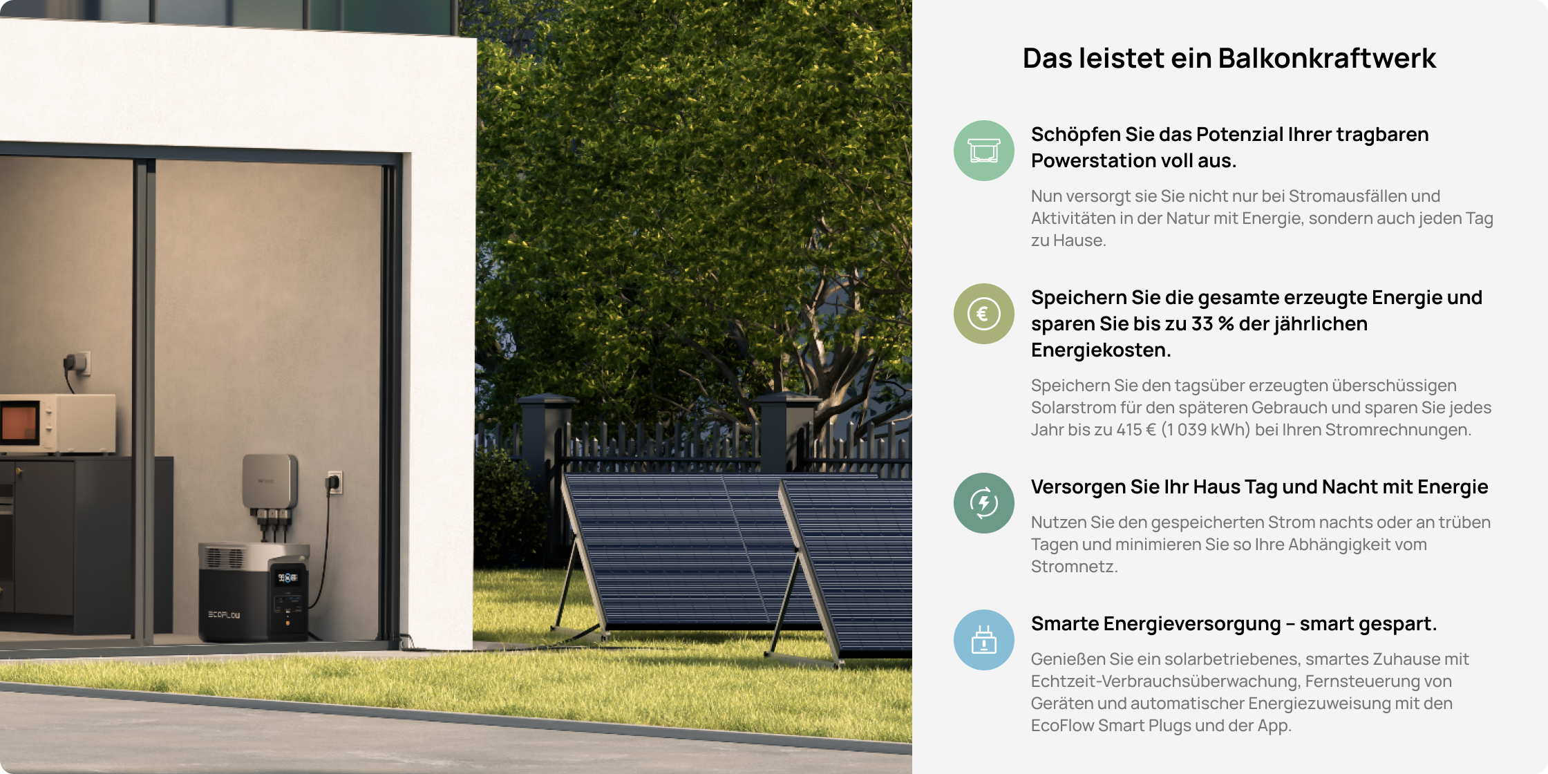 Perfekt abgestimmt auf das EcoFlow PowerStream Balkonkraftwerk
