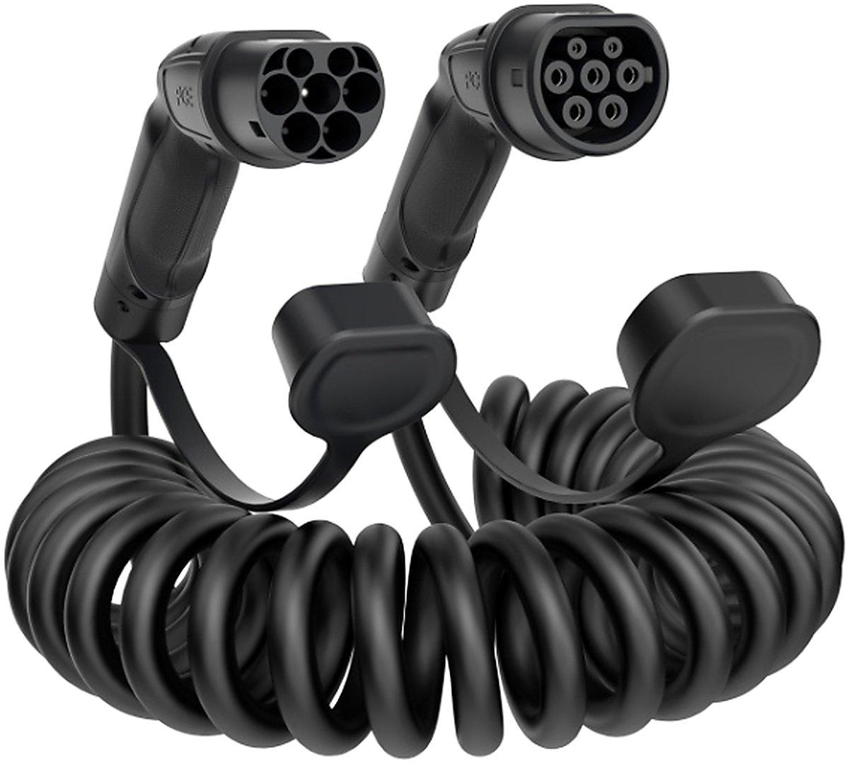 Pce Ev Ladekabel Ac Typ2 11kw 5meter Spiralisiert Schwarz Hochwertige Ladeleitung Fuer Elektrofahrzeuge 1 PCE EV Ladekabel (AC) Typ2 11kW 5Meter spiralisiert schwarz - Hochwertige Ladeleitung für Elektrofahrzeuge